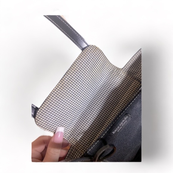 Kate Spade - Vintage Collector’s Bucket Tote Bag w/ Gingham Linning - Picture 5 of 7